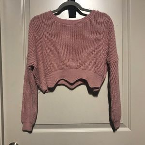 Cropped scalloped sweater!